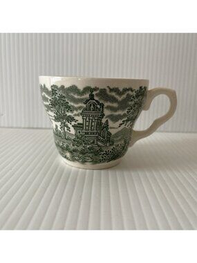 English Ironstone Tableware Cup Renaissance Green Tea Midcentury EIT LTD England